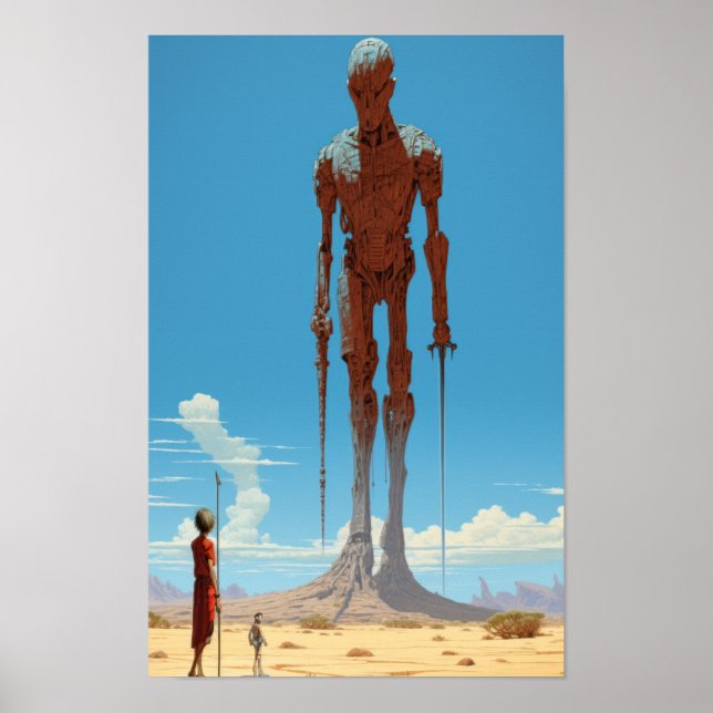 Póster David bíblico y Goliat Moebius Ilustracion Po (Frente)