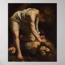 Póster David con la cabeza de Goliat