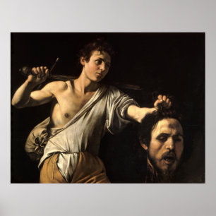Póster David con la cabeza de Goliat, Caravaggio
