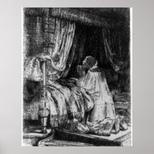 Póster David en la oración - Rembrandt - 1652