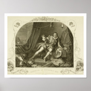 Póster David Garrick (1717-79) como Richard III, acto V