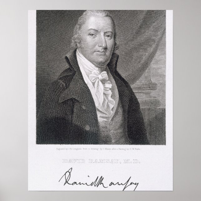 Póster David Ramsay, grabado por James Barton Longacre (1 (Frente)