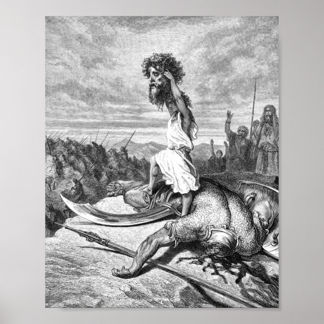 Póster David Slay Goliath De Gustave Dore 1886 (Frente)