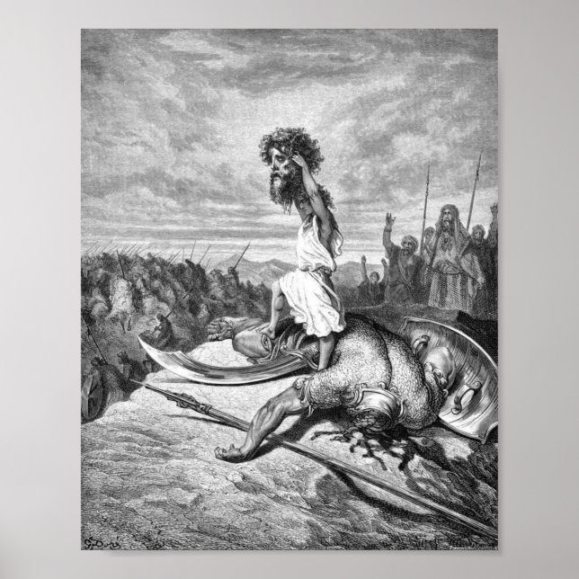 Póster David Slay Goliath De Gustave Dore 1886 (Frente)