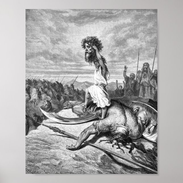 Póster David Slay Goliath De Gustave Dore 1886 (Frente)