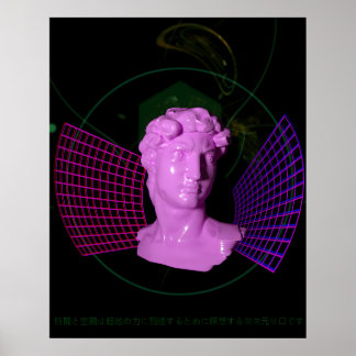 Póster David through Time and Space [~vaporwave aesthetic