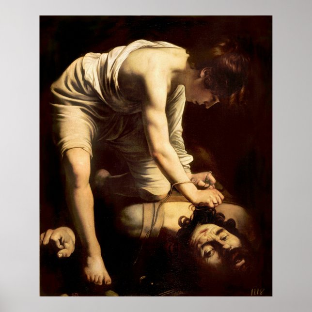 Póster David y Goliat - Caravaggio c.1610 (Frente)