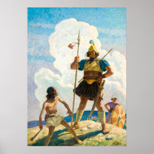 Póster David y Goliat por Newell Convers Wyeth
