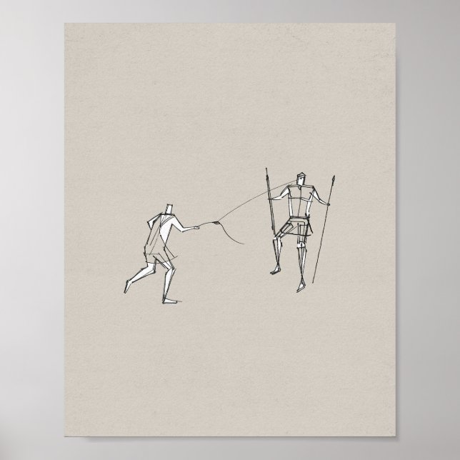 Póster David y Goliat - Vieja Biblia del Testamento (Frente)