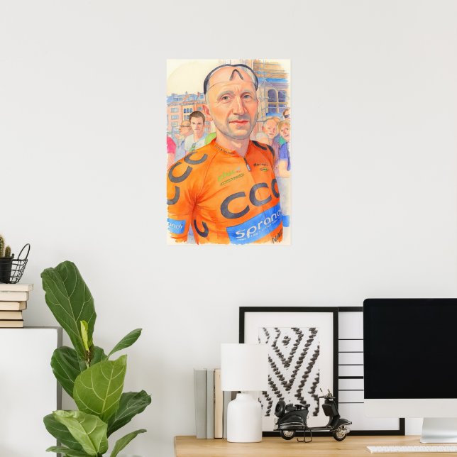 Póster Davide Rebellin Flèche Brabançonne en Lovaina 2015 (Oficina en casa)