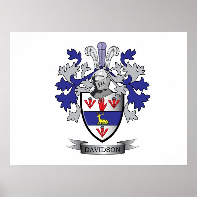 Póster Davidson Family Crest Coat of Arms (Frente)