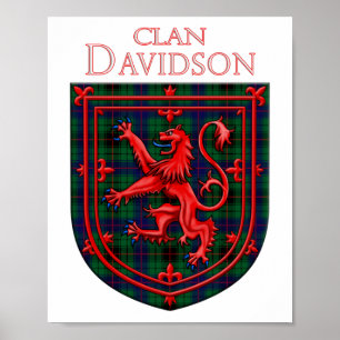 Póster Davidson Tartan Scottish Plaid Lion Rampant