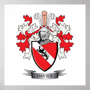 Póster Davies Family Crest Coat of Arms