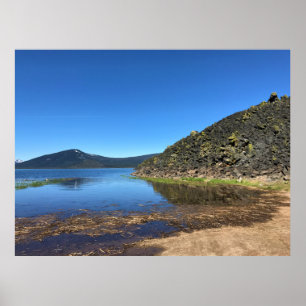 Póster Davis Lake with Lava Rocks, Oregon