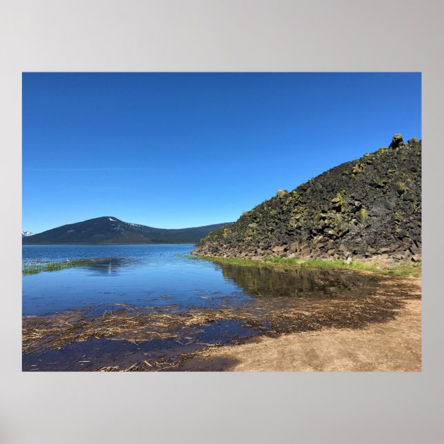 Póster Davis Lake with Lava Rocks, Oregon (Frente)