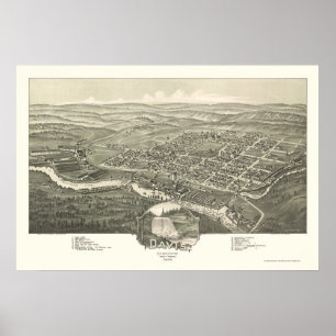 Póster Davis, WV Panoramic Map - 1898