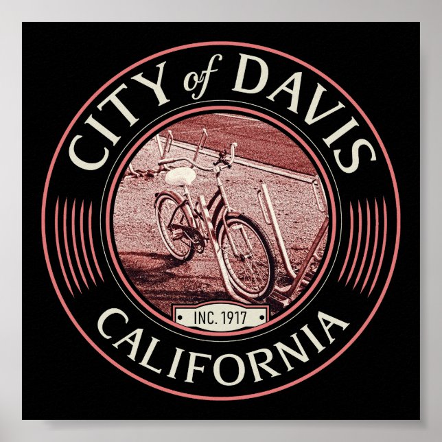 PÓSTER DAVIS YOLO CALIFORNIA - CIUDAD DE DAVIS CA (Frente)