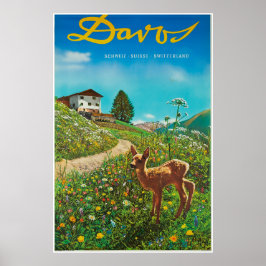 Póster Davos, Parsenn, Suiza, Poster de esquí