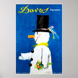 Póster Davos, Parsenn, Suiza, Poster de esquí