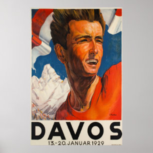 Póster Davos, Parsenn, Suiza, Poster de esquí