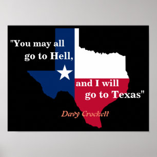 Póster Davy Crockett Cita Sobre El Infierno Y El Poster D