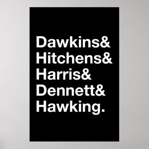 Póster Dawkins&Hitchens&Harris&Dennett&Hawking - Ciencia