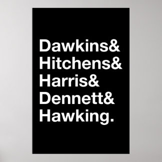 Póster Dawkins&Hitchens&Harris&Dennett&Hawking - Ciencia