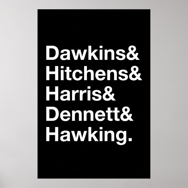 Póster Dawkins&Hitchens&Harris&Dennett&Hawking - Ciencia (Frente)