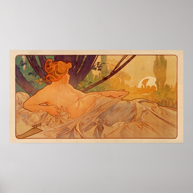 Póster DAWN de Alphonse Mucha - Aurore (Frente)