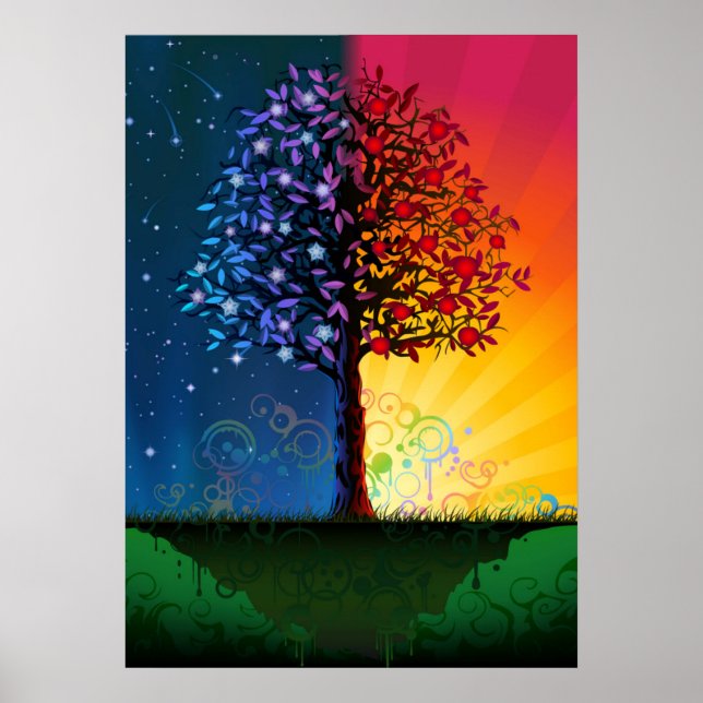 Póster Day And Night Tree (Frente)