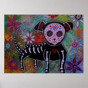 Póster Day of the Dead Chihuahua Painting