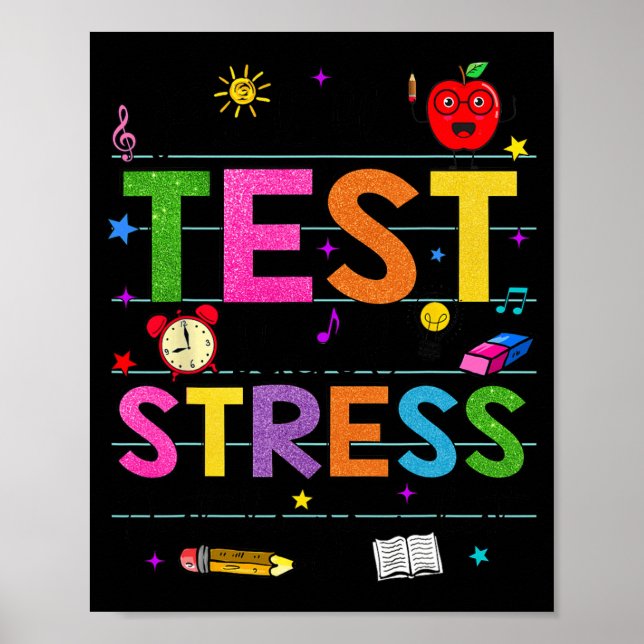Póster Day Rock The Test Teacher Funny Testing Day Studen (Frente)