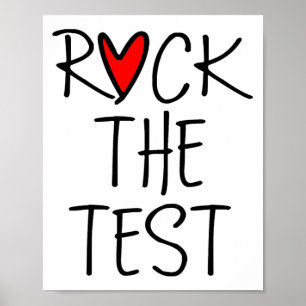 Póster Day Rock The Test Teacher Testing Day Diez Gracios