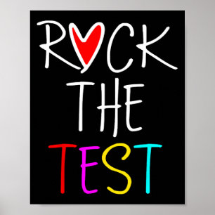 Póster Day Rock The Test Teacher Testing Day Diez Gracios