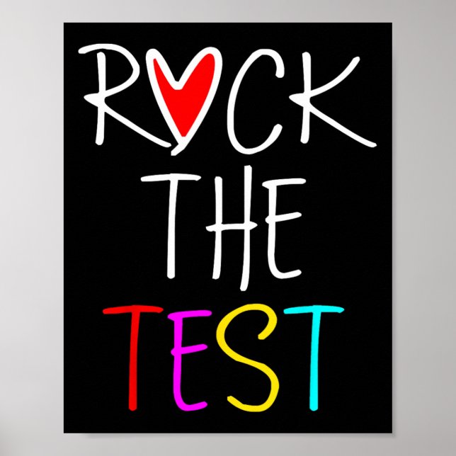 Póster Day Rock The Test Teacher Testing Day Diez Gracios (Frente)