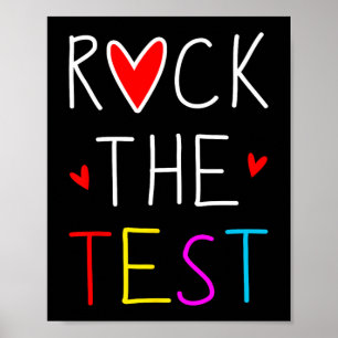 Póster Day Rock The Test Teacher Testing Day Diez Gracios