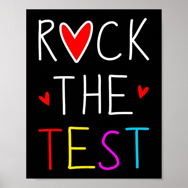 Póster Day Rock The Test Teacher Testing Day Diez Gracios (Frente)