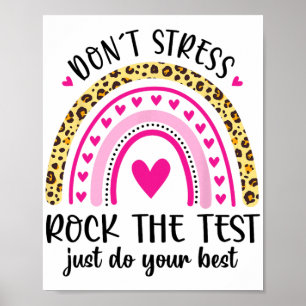 Póster Day Rock The Test Teacher Testing Day Rainbow Teac