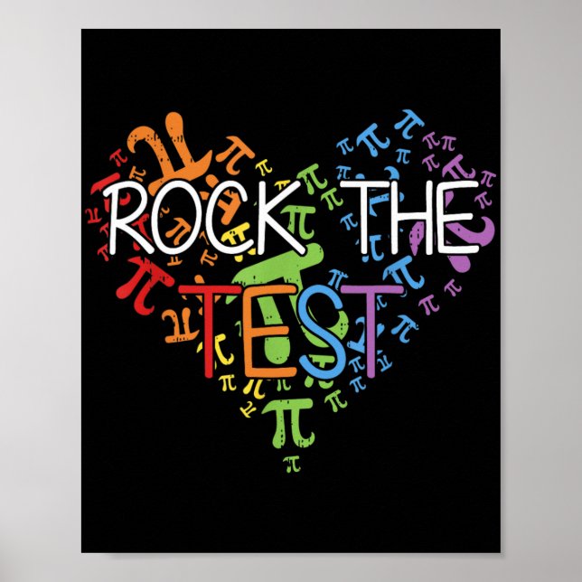 Póster Day Rock The Test Teacher Testing Day Rainbow Teac (Frente)