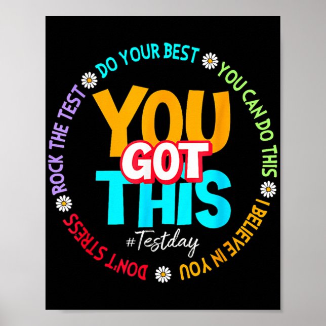 Póster Day Rock The Test Teacher Testing Day You Got This (Frente)