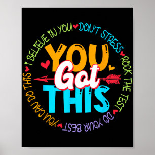 Póster Day Rock The Test Teacher Testing Day You Got This
