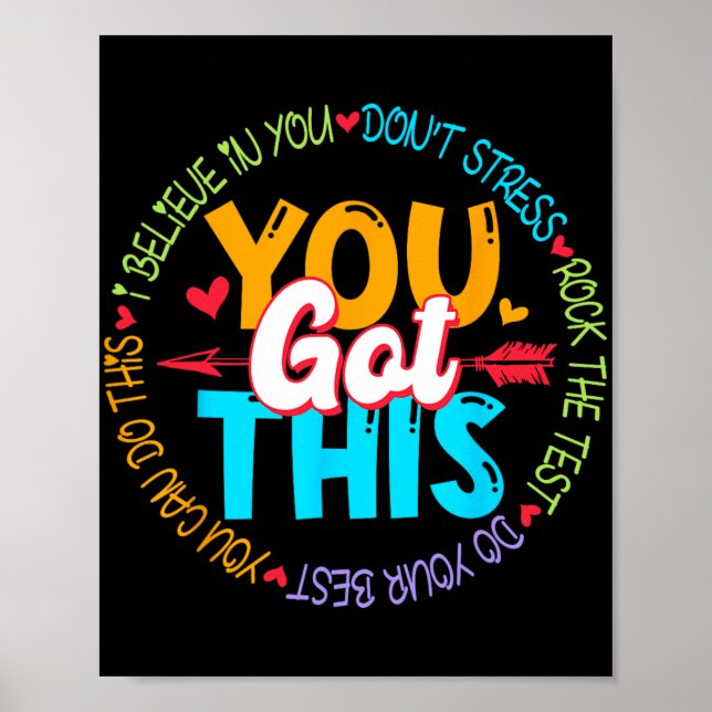 Póster Day Rock The Test Teacher Testing Day You Got This (Frente)