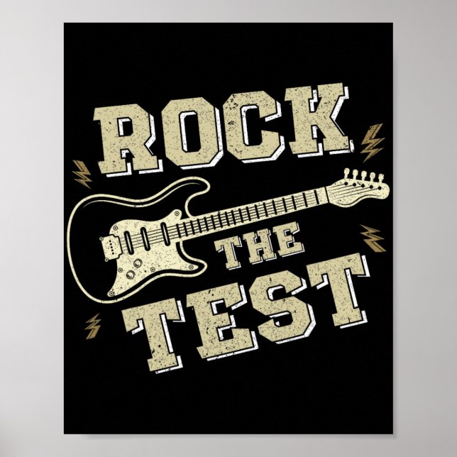 Póster Day Teacher Rock The Test Guitar Teacher Testing D (Frente)