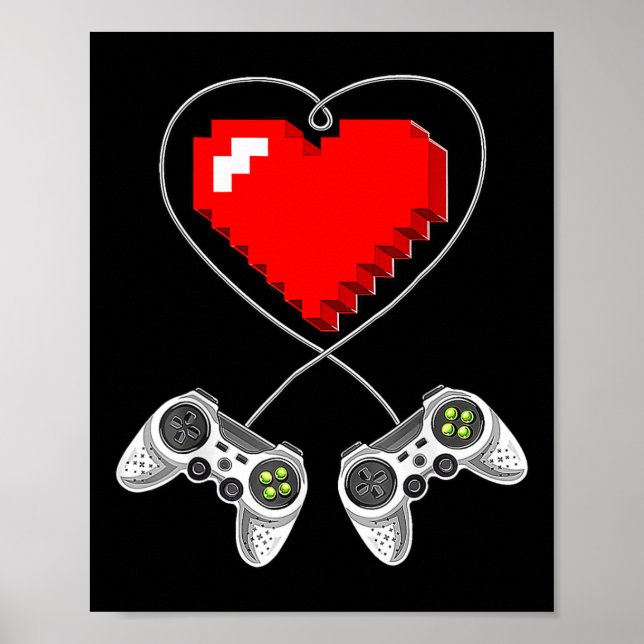 Póster Day Video Game Controller Heart Gamer Gift Boys (Frente)