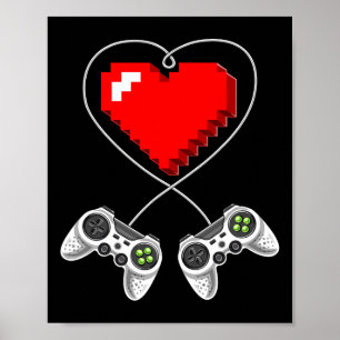 Póster Day Video Game Controller Heart Gamer Gift Boys 1