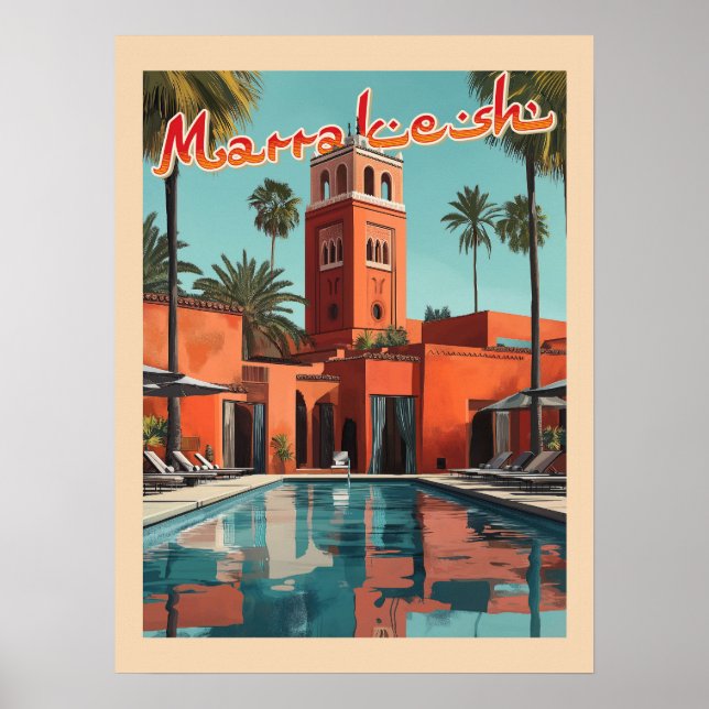 Póster Daydream de Marrakech - Viajes de mediados del sig (Frente)
