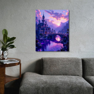 Póster Daydream Fantasy Castle con Drawbridge