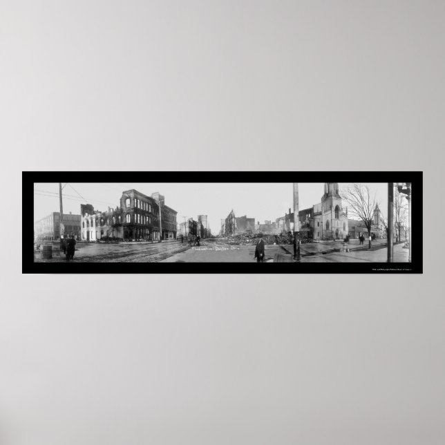 Póster Dayton OH Flood Fire Photo 1913 (Frente)