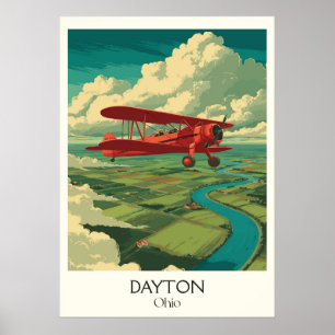 Póster Dayton Ohio Aviation Birthers Wright Brothers