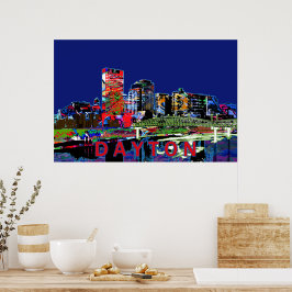 Póster Dayton, Ohio en graffiti